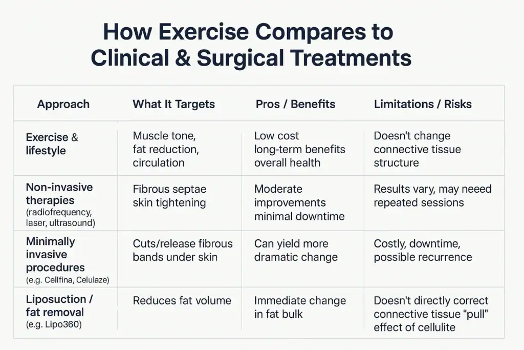 Sculpting Your Bum: Can Toning Exercises Really Reduce Cellulite? 2 How exercise compares to treatments from Lipo 360 Watford