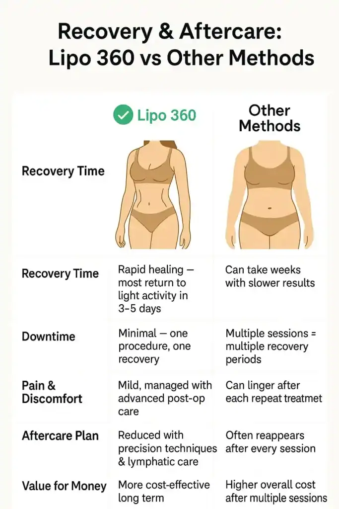 Recovery and Aftercare for Fat-Dissolving Surgery 2 Table to show fat dissolving injection aftercare Watford