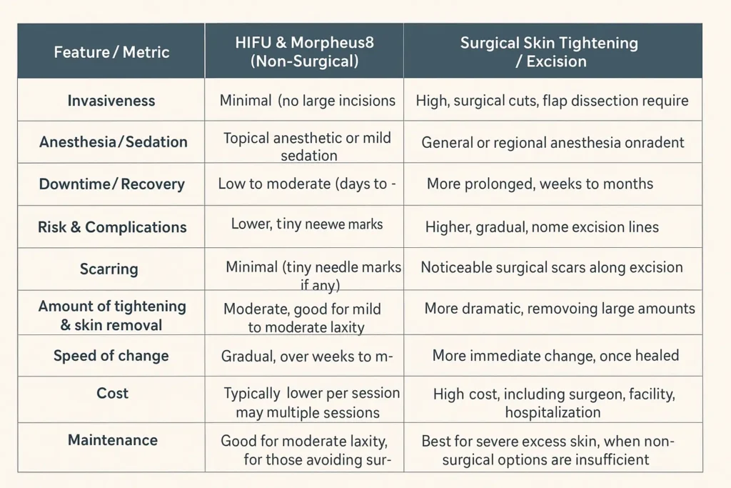 The Science of Skin Tightening 2 Table of skin tightening Watford benefits compared to surgical options